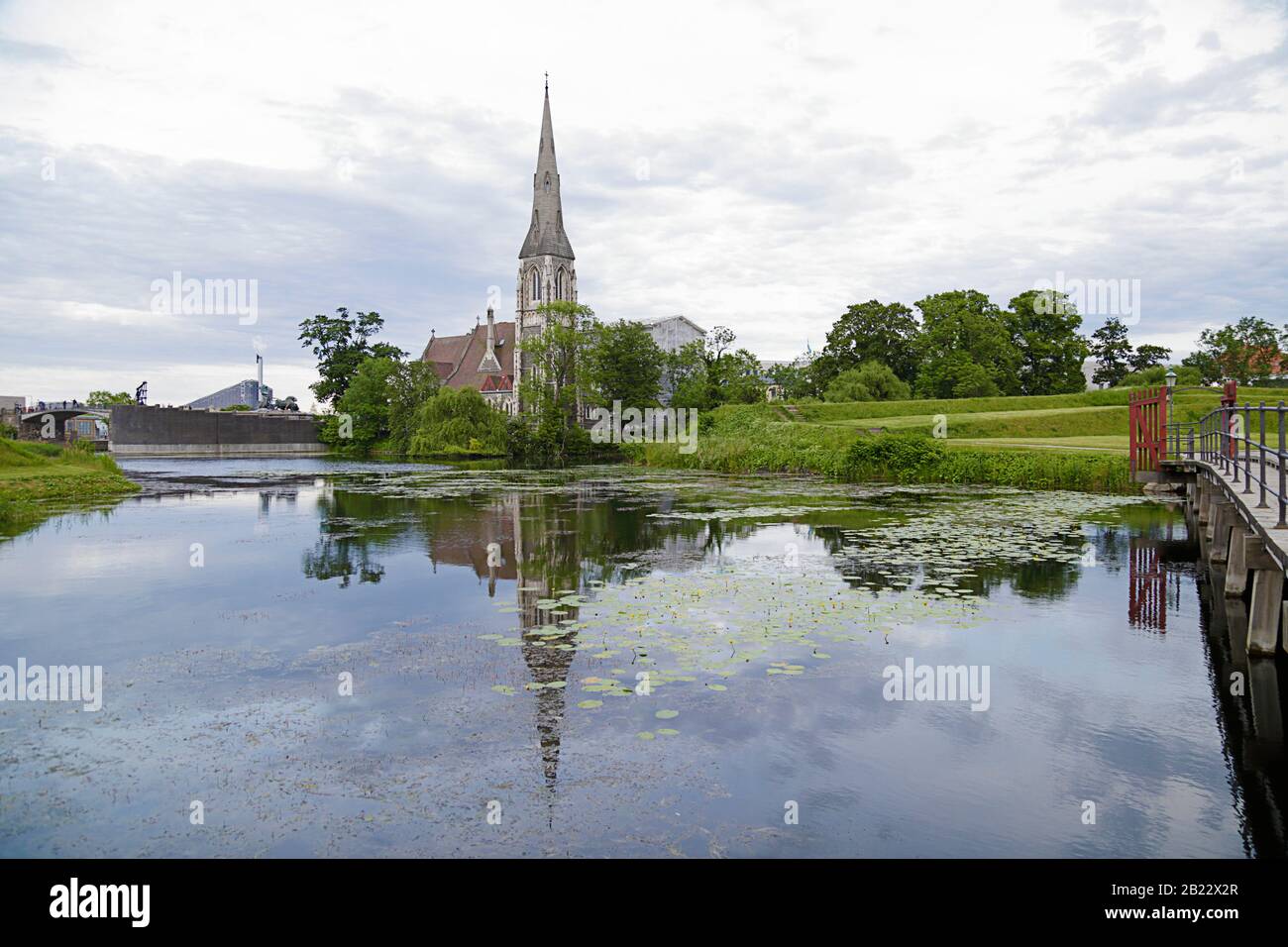 Iglesia de San Albans, una iglesia anglicana en Copenhague, Dinamarca Foto de stock