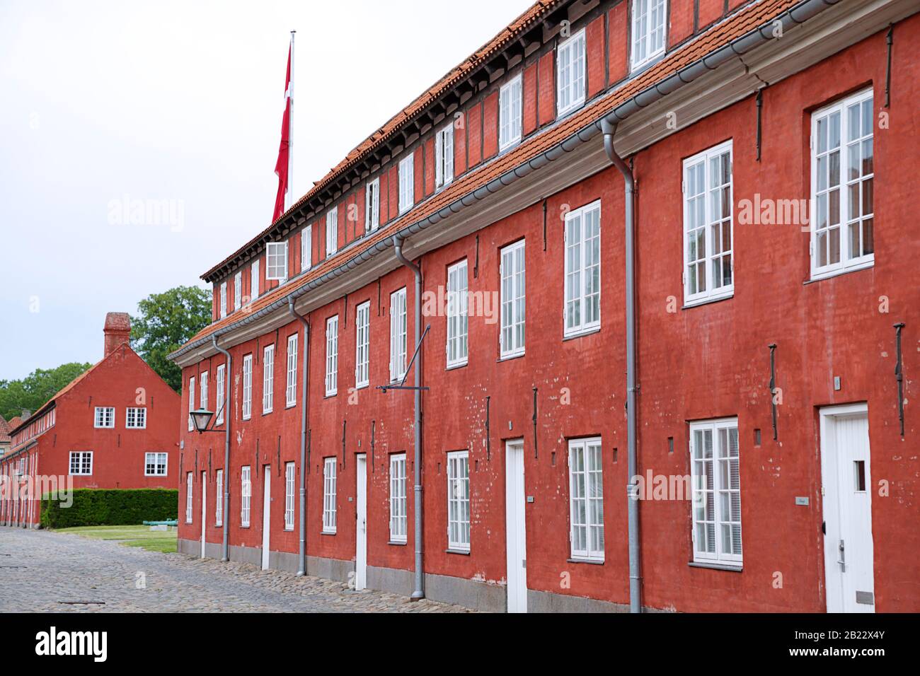 Los cuarteles de Kastellet fortaleza, Copenhague, Dinamarca Foto de stock
