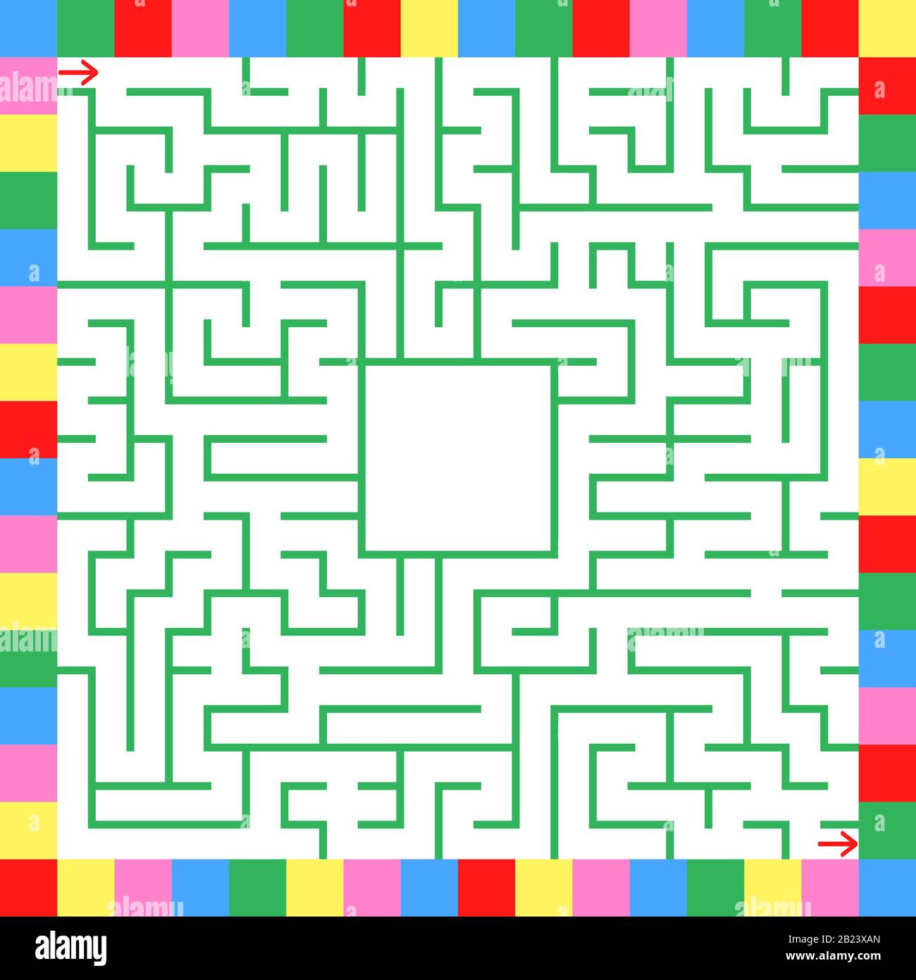 El color del cuadrado es un lugar de color Un juego interesante para los niños. Ilustración simple de vector plano aislada sobre fondo blanco. Ilustración del Vector
