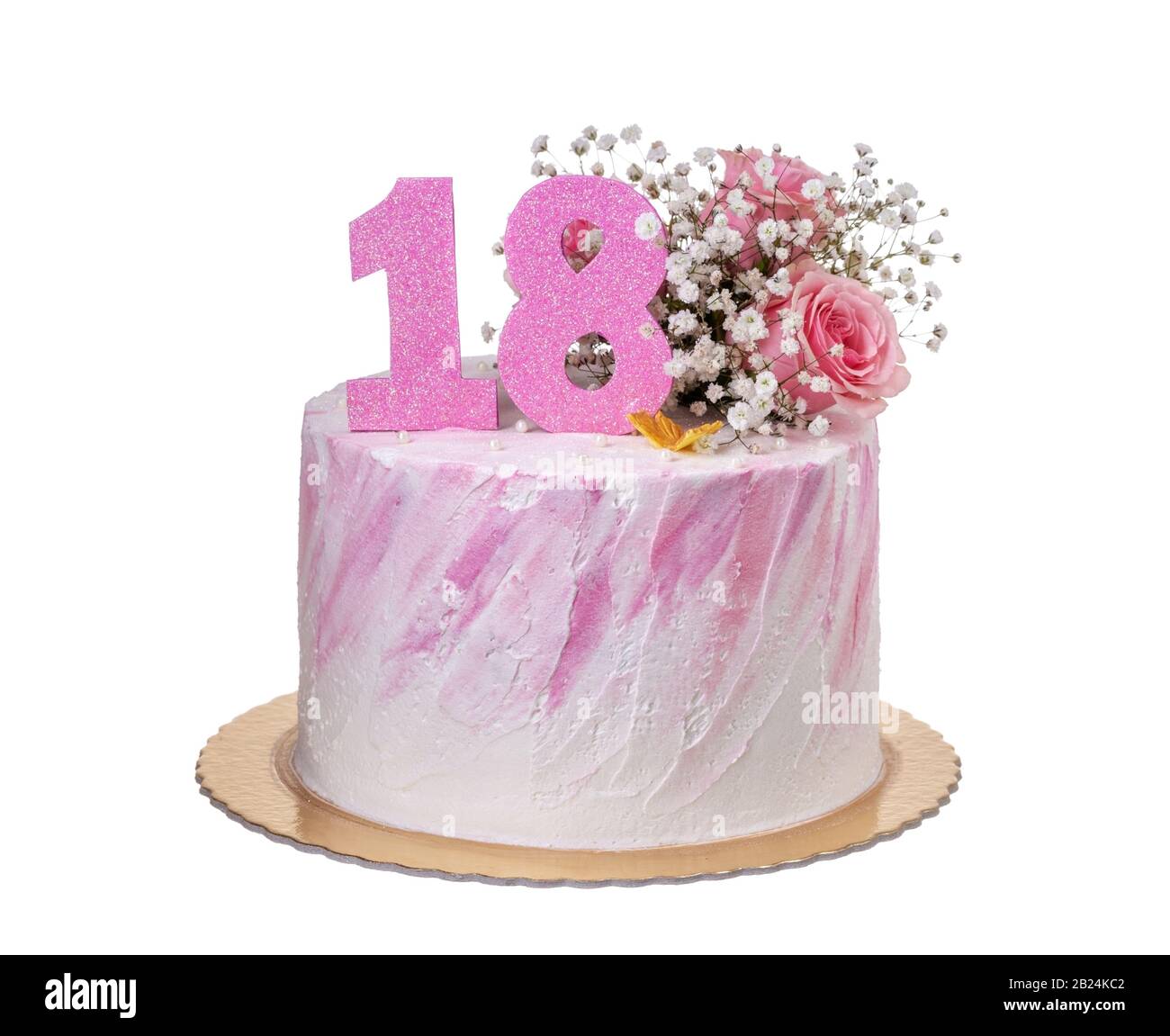 Hermoso pastel en el cumpleaños de la chica durante 18 años Fotografía de  stock - Alamy