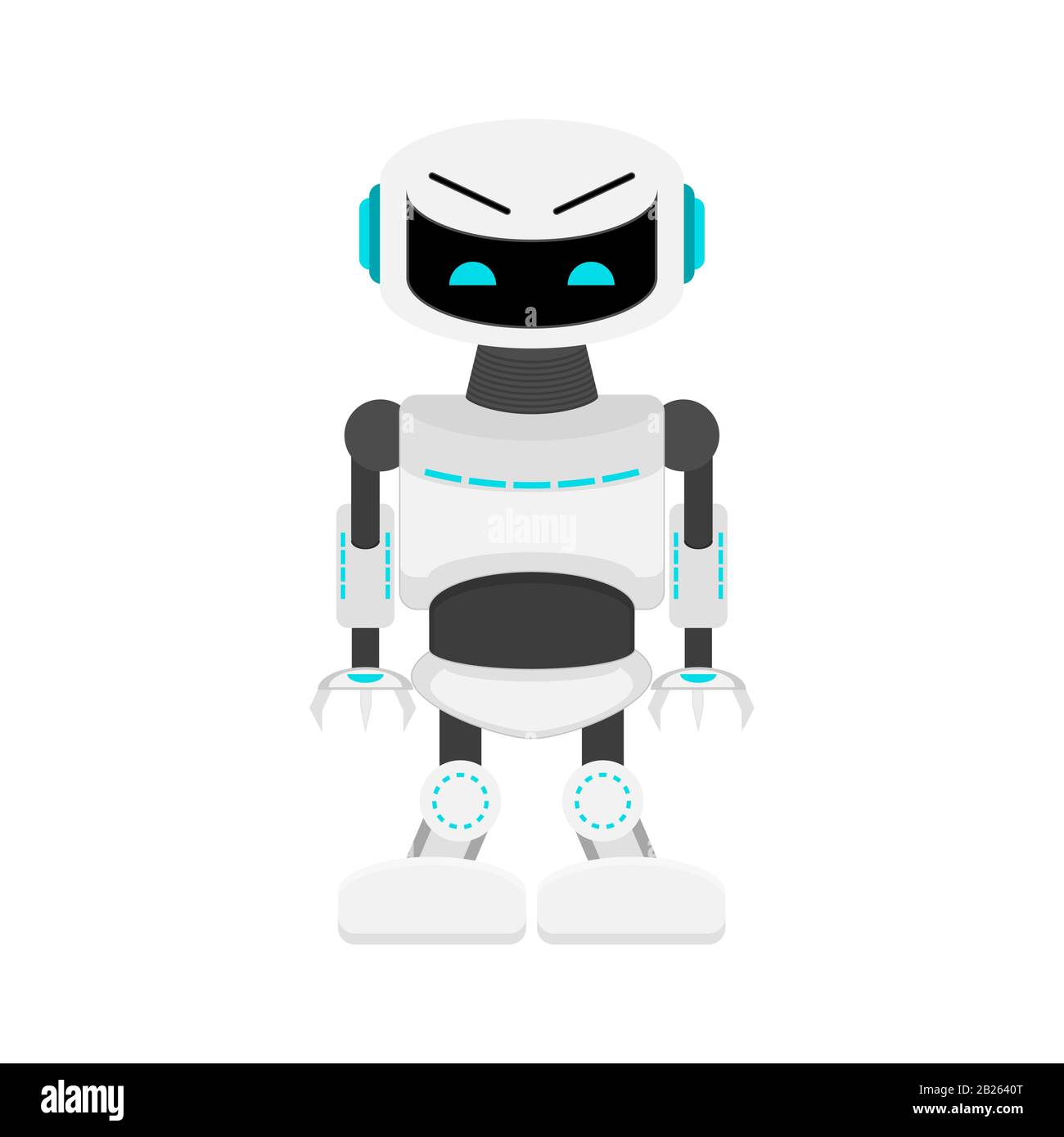 Robot AI, cyborg con intelecto artificial, ayudante moderno. Tecnología de robot, ai máquina, inteligencia futurista, digital robótica inteligente, entrada electrónica Ilustración del Vector