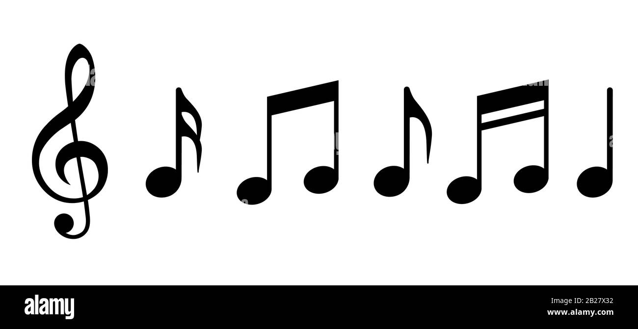 Icono de notas musicales. Ilustración vectorial Imagen Vector de stock