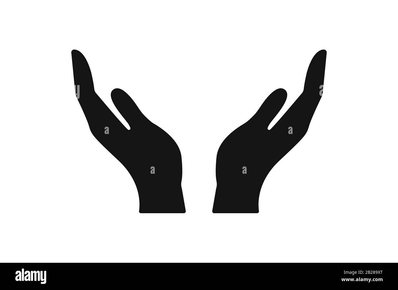 Icono de protección de manos vectorial. Manos ahuecadas Imagen Vector