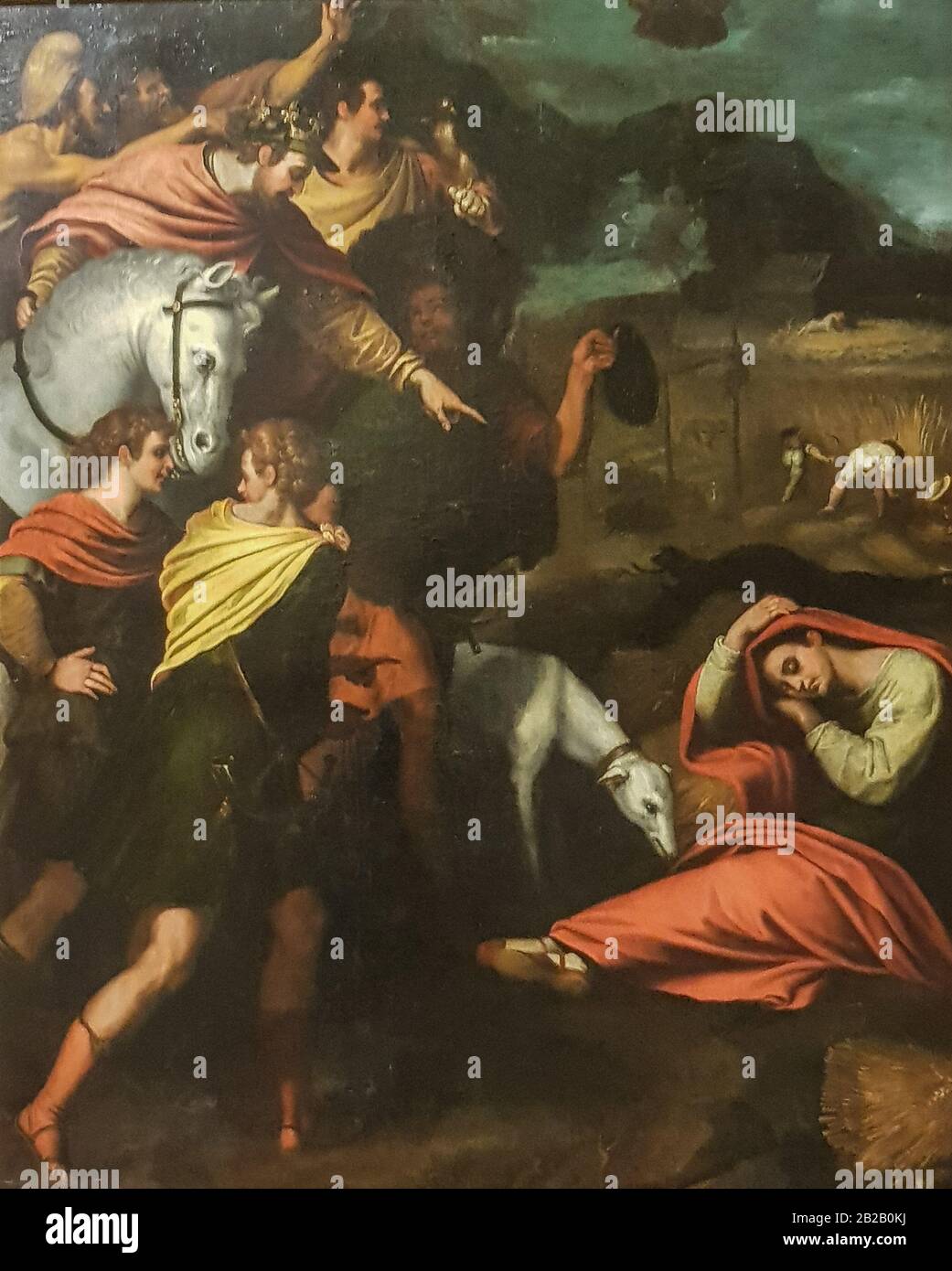 '''escena de la vida de la madre de San Eloy'', Francisco Ribalta (1565-1628), óleo sobre madera. Foto de stock