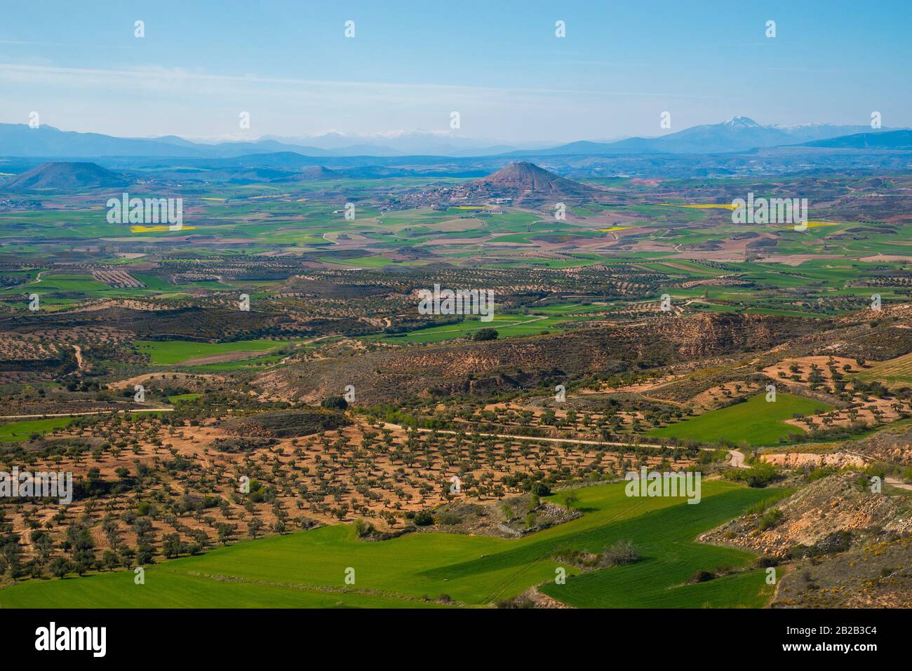 Vista desde el mirador de la Alcarria. Trijueque, Provincia De Guadalajara, Castilla La Mancha, España. Foto de stock