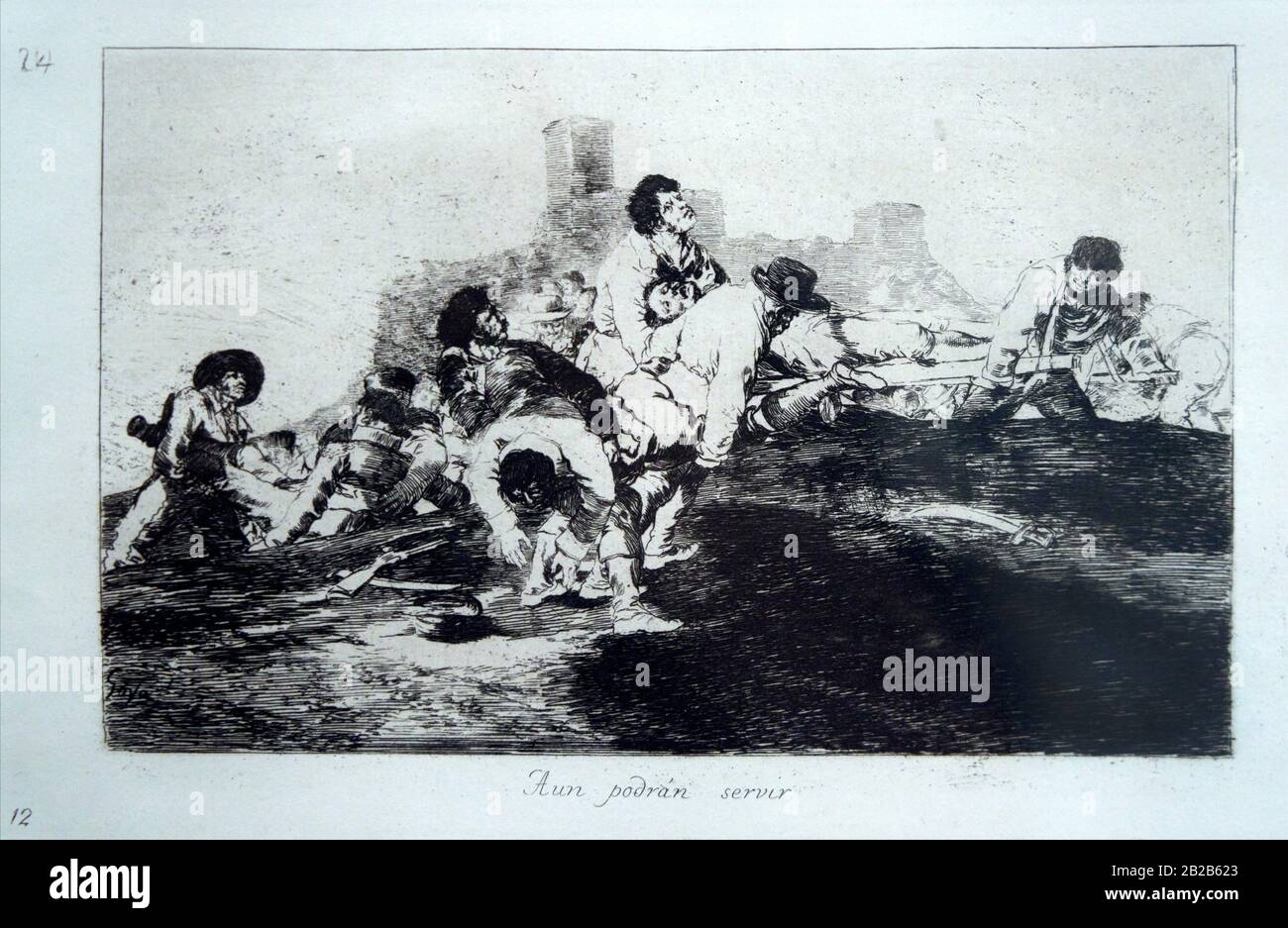 ''Disaster 24. Un podrán servir. Ellos Estarán En Forma Para El Servicio Adicional'', Los Desastres De La Guerra, Francisco De Goya (1746-1828) Foto de stock