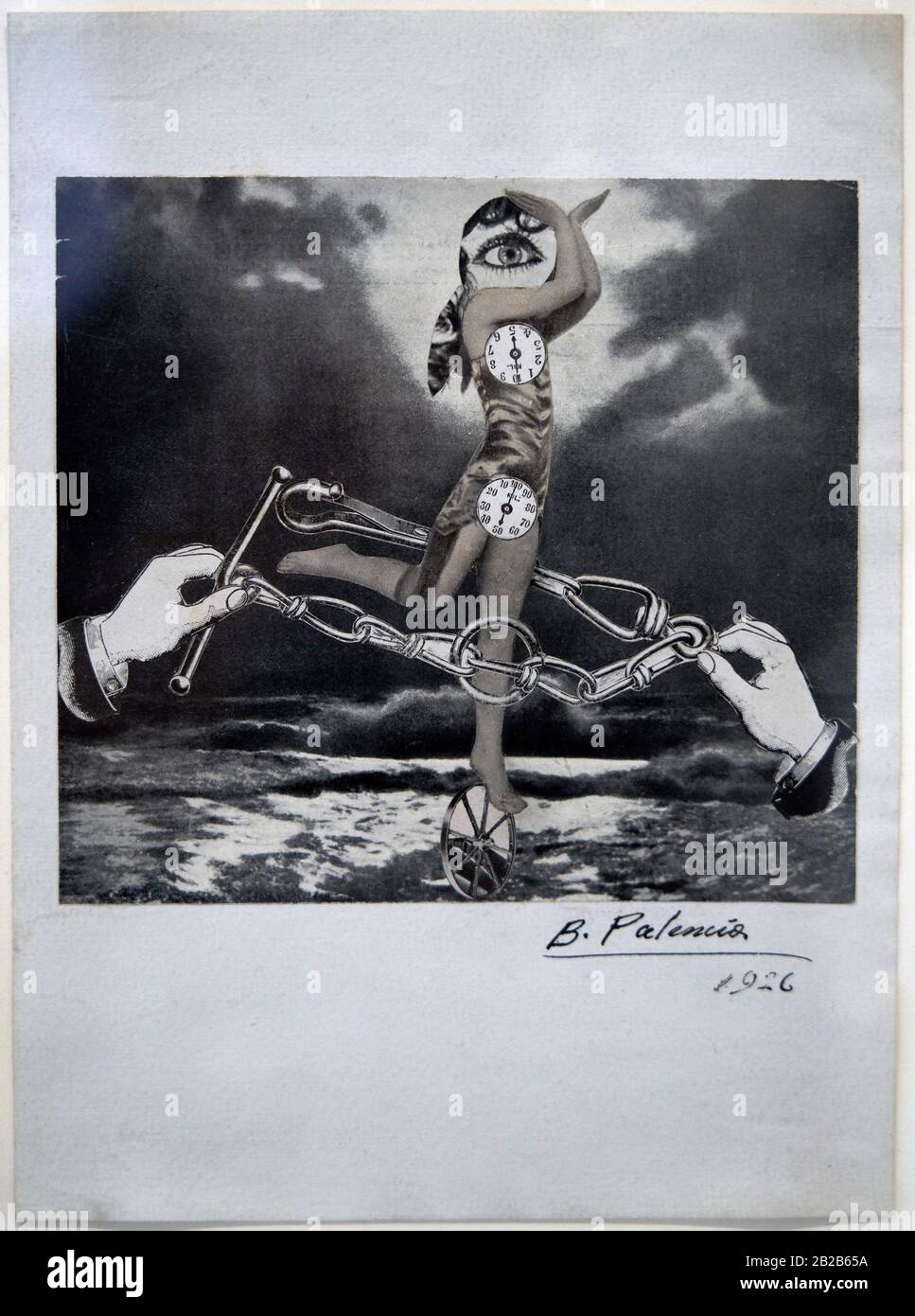 '''Collage con cadena y Manos', 1926, Benjamín Palencia (1894-1980) Foto de stock