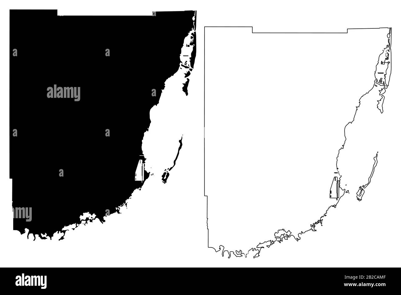 Condado de Miami-Dade, Florida (condado de EE.UU., Estados Unidos de  América, EE.UU., EE.UU.) mapa ilustración vectorial, dibujo de garabatos  mapa de Miami Dade Imagen Vector de stock - Alamy