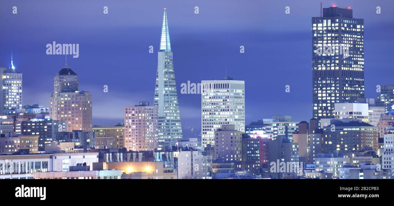 Horizonte del centro, de San Francisco, California, Estados Unidos Foto de stock