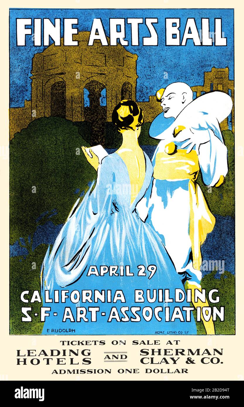 Fine Arts Ball, Abril De 29, California Building, S-F-Art-Association Foto de stock