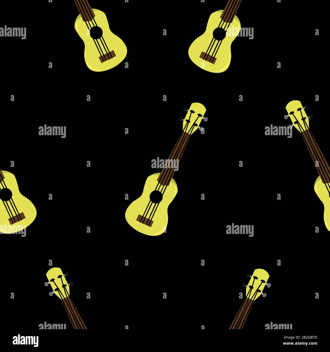 Guitarra, patrón de ukulele. Aficiones y música. Diseño de banners,  carteles, portadas, cuadernos de música Imagen Vector de stock - Alamy