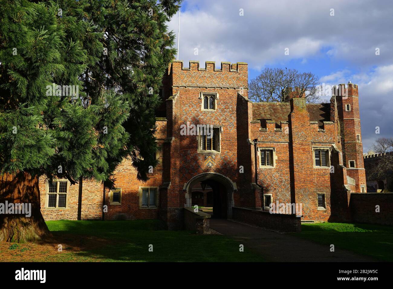 Buckden Towers - antiguo palacio obispo histórico en Cambridgeshire Foto de stock