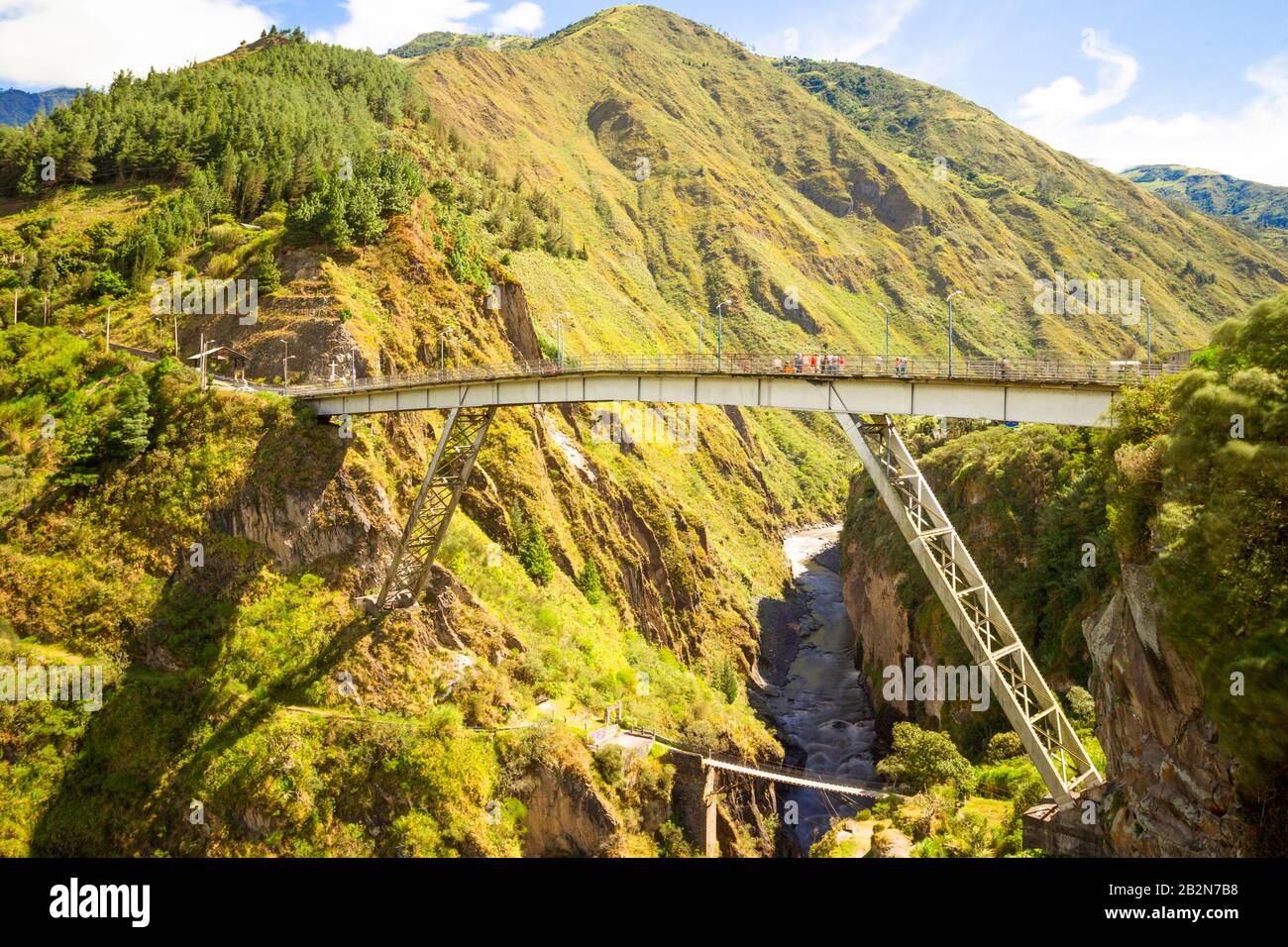 Puente De San Francisco En Banos Ecuador Lugar Famoso Para Los Amantes Del  Puenting Fotografía de stock - Alamy