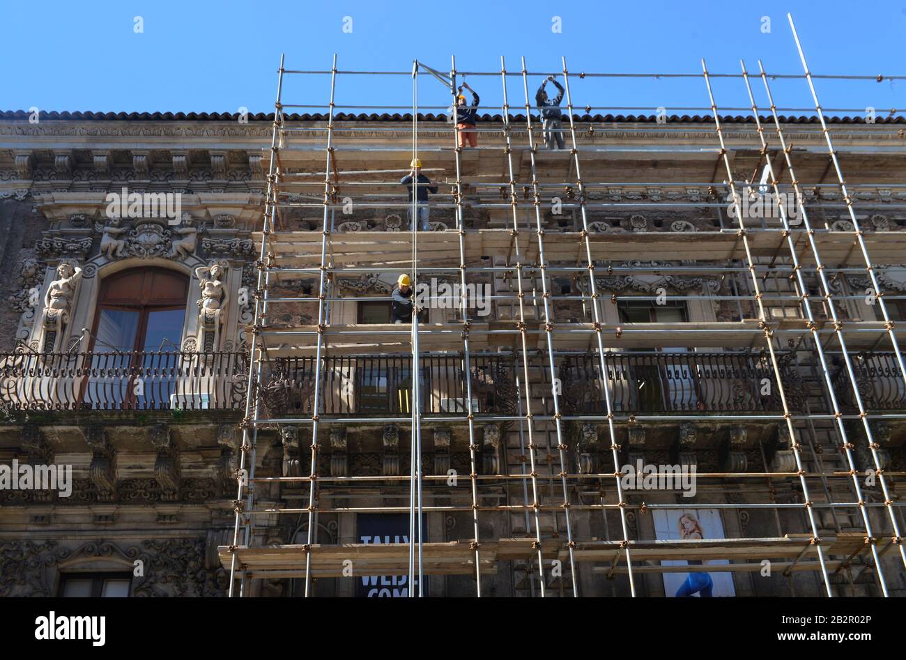Hausfassade, Catania, Sizilien, Italien Foto de stock
