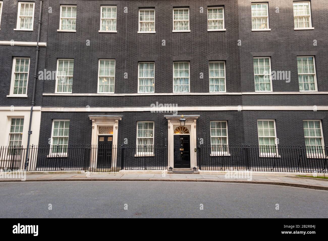 El número 10 de Downing Street, London, UK Foto de stock