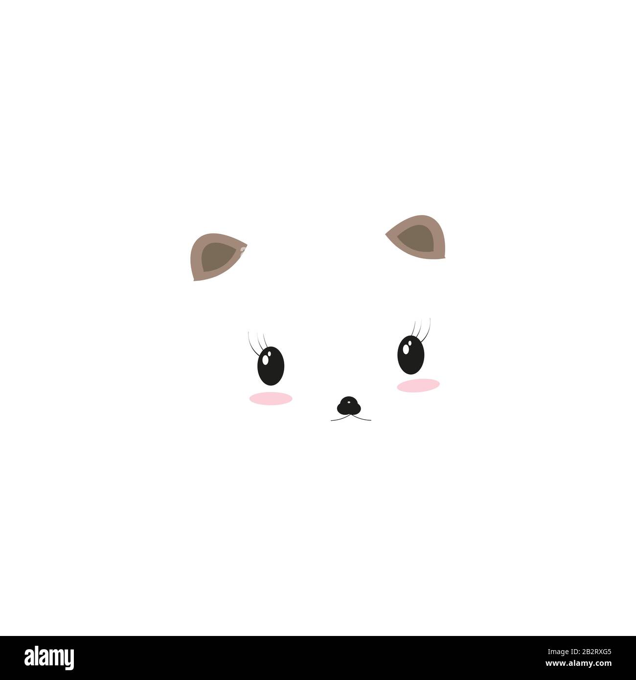 Kawaii Cara Linda Bebe Panda Dibujos Animados Con Logotipo Plano Imagen Vector De Stock Alamy