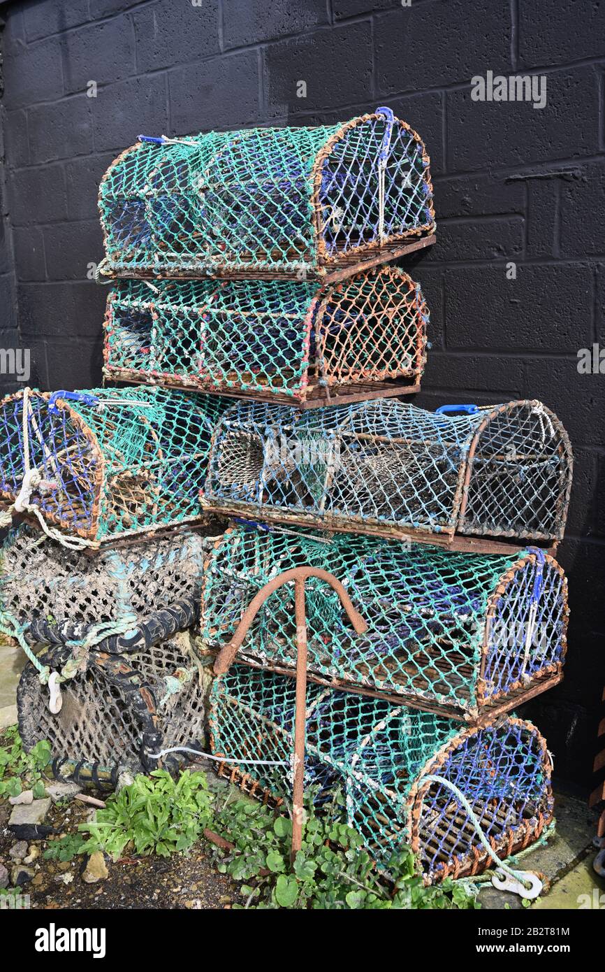 Pequeña industria pesquera independiente única, el Stade, en Hastings Inglaterra Foto de stock