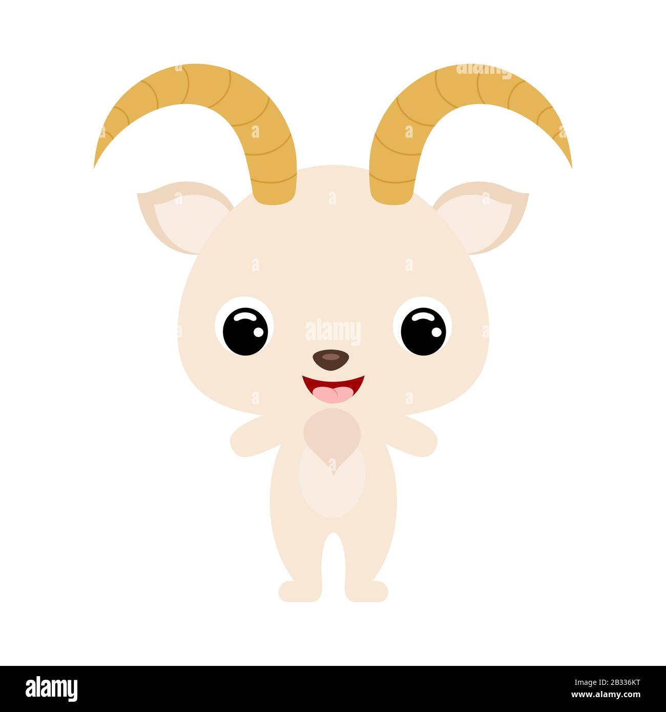 Lindo Bebe Cabra Personaje De Dibujos Animados Para La Decoracion Y El Diseno Del Album Album De Recortes Tarjeta De Bebe E Invitacion Ilustracion De Stock Vectorial Plano Imagen Vector De Stock