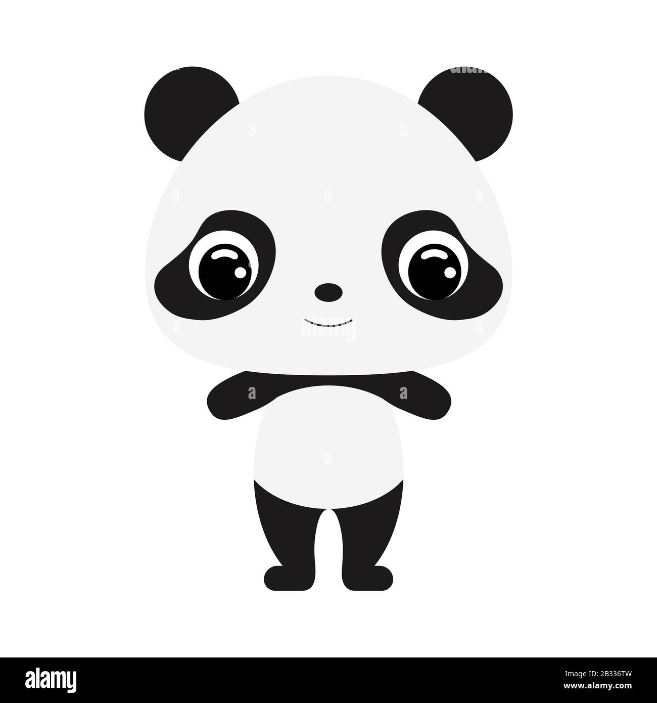 Panda lindo bebé. Personaje de dibujos animados para la decoración y el  diseño del álbum, álbum de recortes, tarjeta de bebé e invitación.  Ilustración de stock vectorial plano Imagen Vector de stock -