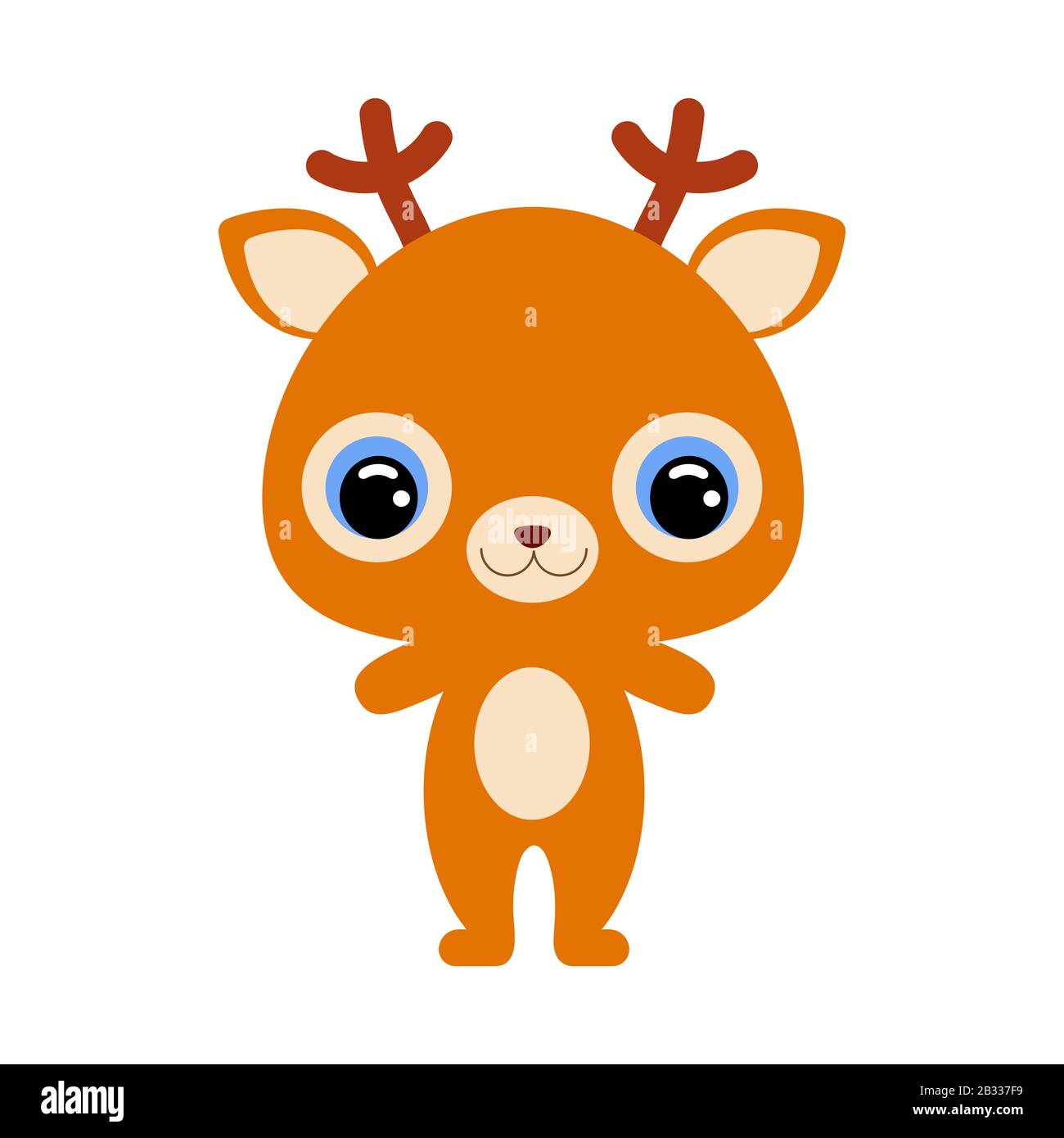 Lindo Ciervo Bebe Personaje De Dibujos Animados Para La Decoracion Y El Diseno Del Album Album De Recortes Tarjeta De Bebe E Invitacion Ilustracion De Stock Vectorial Plano Imagen Vector De Stock