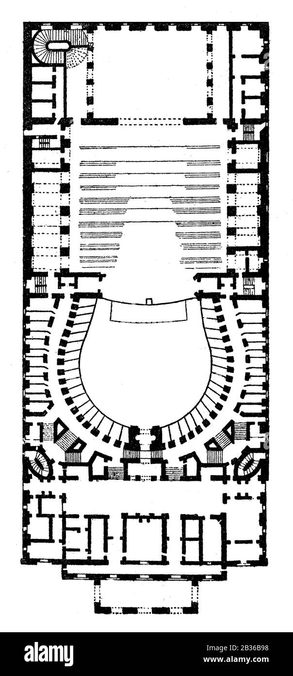 Plano de la Scala, Teatro alla Scala, Milán, Italia, 1860 Fotografía de  stock - Alamy