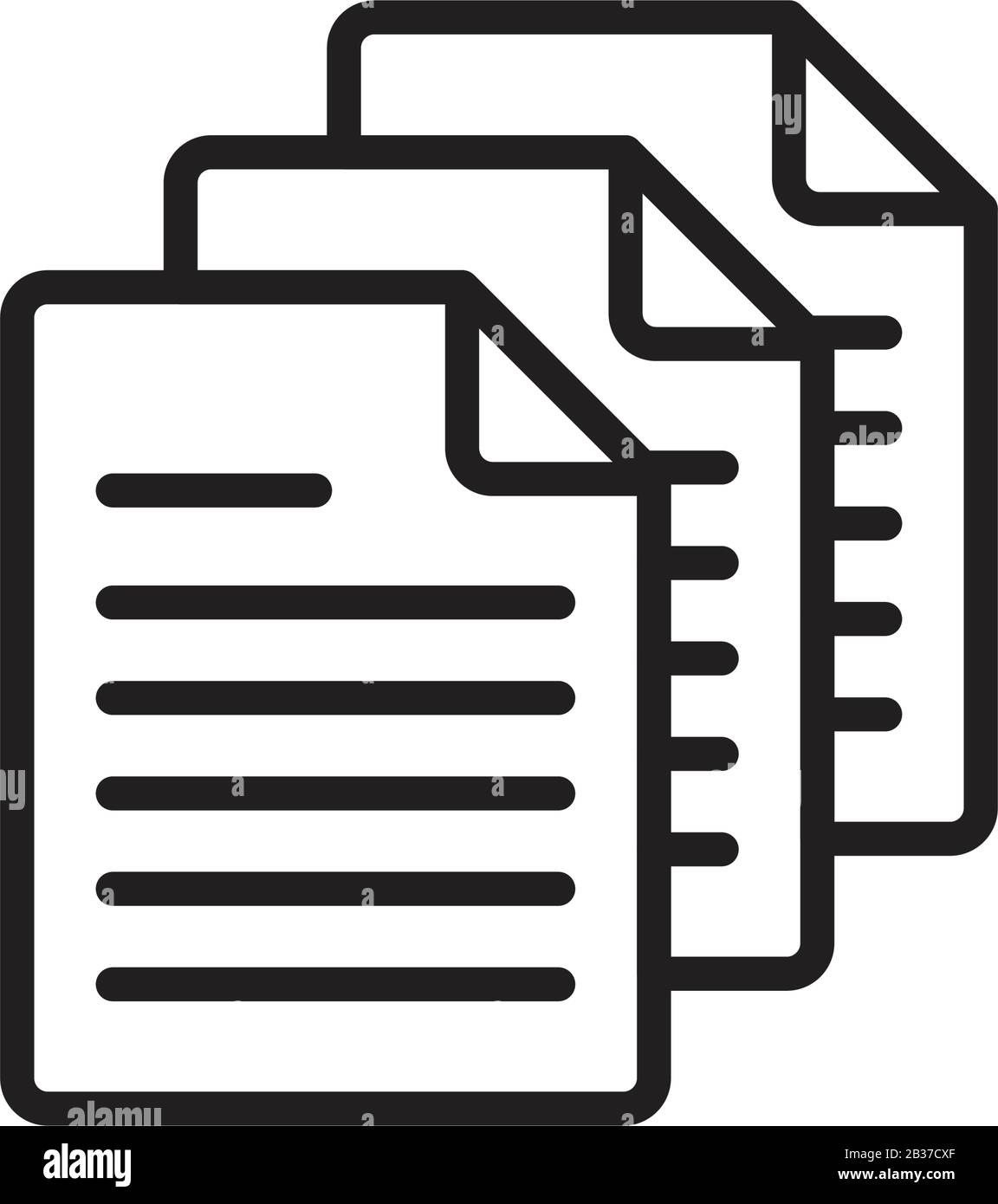 Plantilla de icono de documento en color negro editable. Símbolo de icono de documento Ilustración de vector plano para diseño gráfico y web. Ilustración del Vector