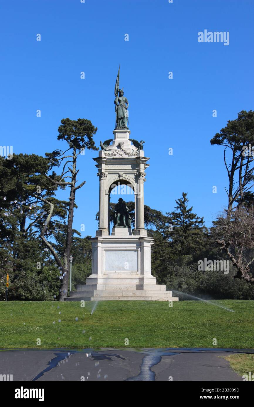 Monumento A Francis Scott Key Por William Wetmore Story, Golden Gate Park, San Francisco, California Foto de stock