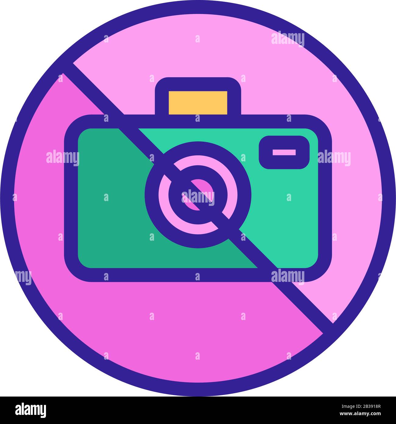 Está prohibido fotografiar el icono del vector. Ilustración del símbolo de contorno aislado