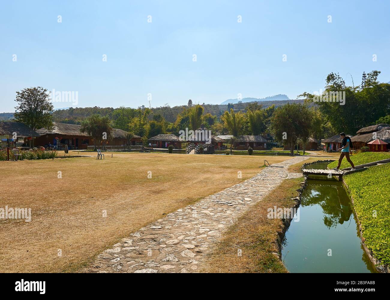 Pai, Tailandia - Febrero.05.2020: Aldea China En Pai Maehongson Tailandia. Foto de stock