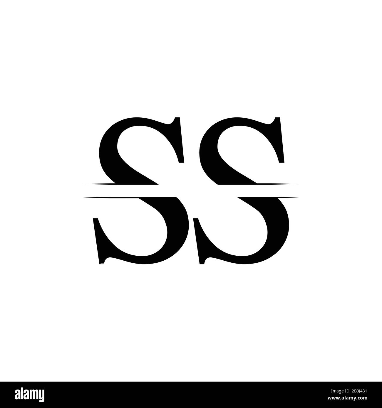 Letra Inicial SS Logo Design Plantilla Vectorial SS Carta Logo Design 