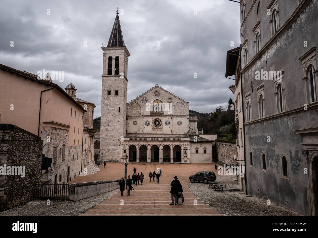 Italia, Umbría, Spoleto, catedral de Spoleto, cattedrale di Santa Maria Assuntá Foto de stock