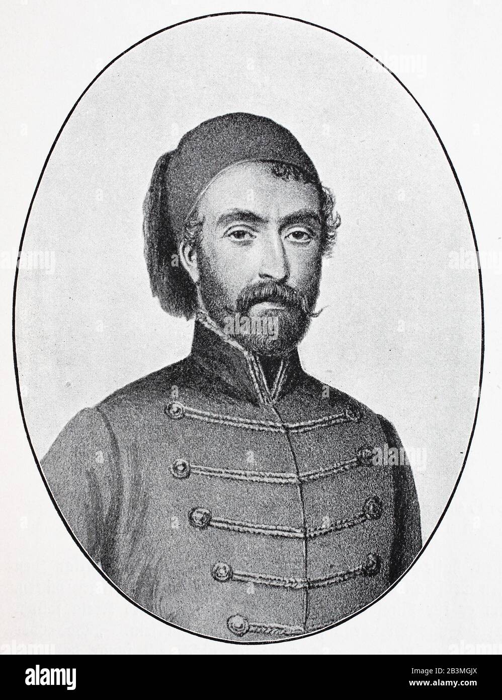 Omar Pasha, también conocido como Omar Pasha Latas, 1806–1871, fue un mariscal de campo otomano y gobernador / Omar Pascha, auch bekannt als Omar Pascha Latas, 1806–1871, war ein osmanischer Feldmarschall und Gouverneur, Historisch, Reproducción digital mejorada de un original del siglo XIX / digitale Reproduktion einer Originalvorlage aus dem 19. Jahrhundert Foto de stock