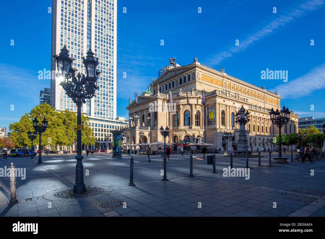 Opern Platz, Frankfurt Am Main, Hesse, Alemania, Europa Foto de stock