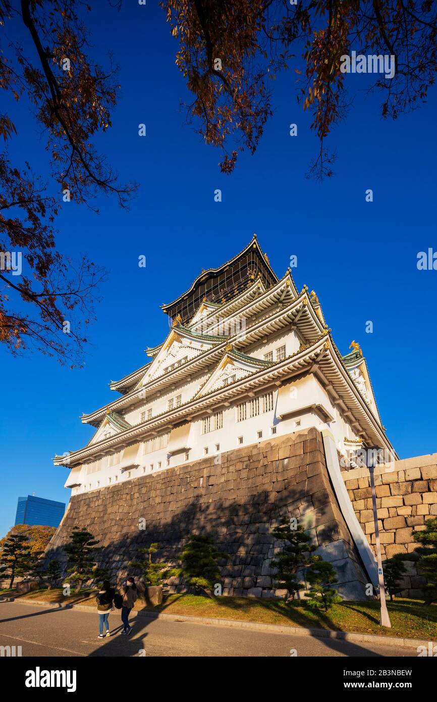 El Castillo de Osaka, Osaka Kansai, Japón, Asia Foto de stock