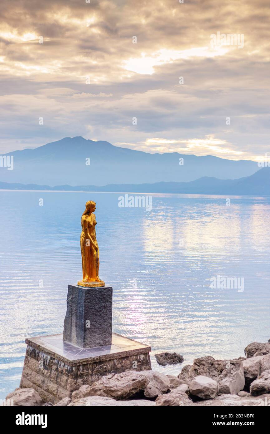 Lago Towaza, Prefectura De Akita, Tohoku, Honshu, Japón, Asia Foto de stock
