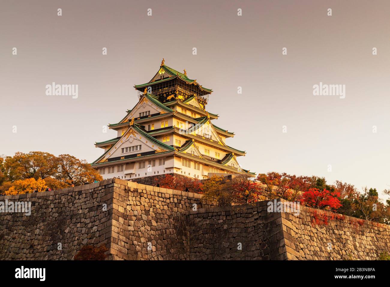 El Castillo de Osaka, Osaka Kansai, Japón, Asia Foto de stock