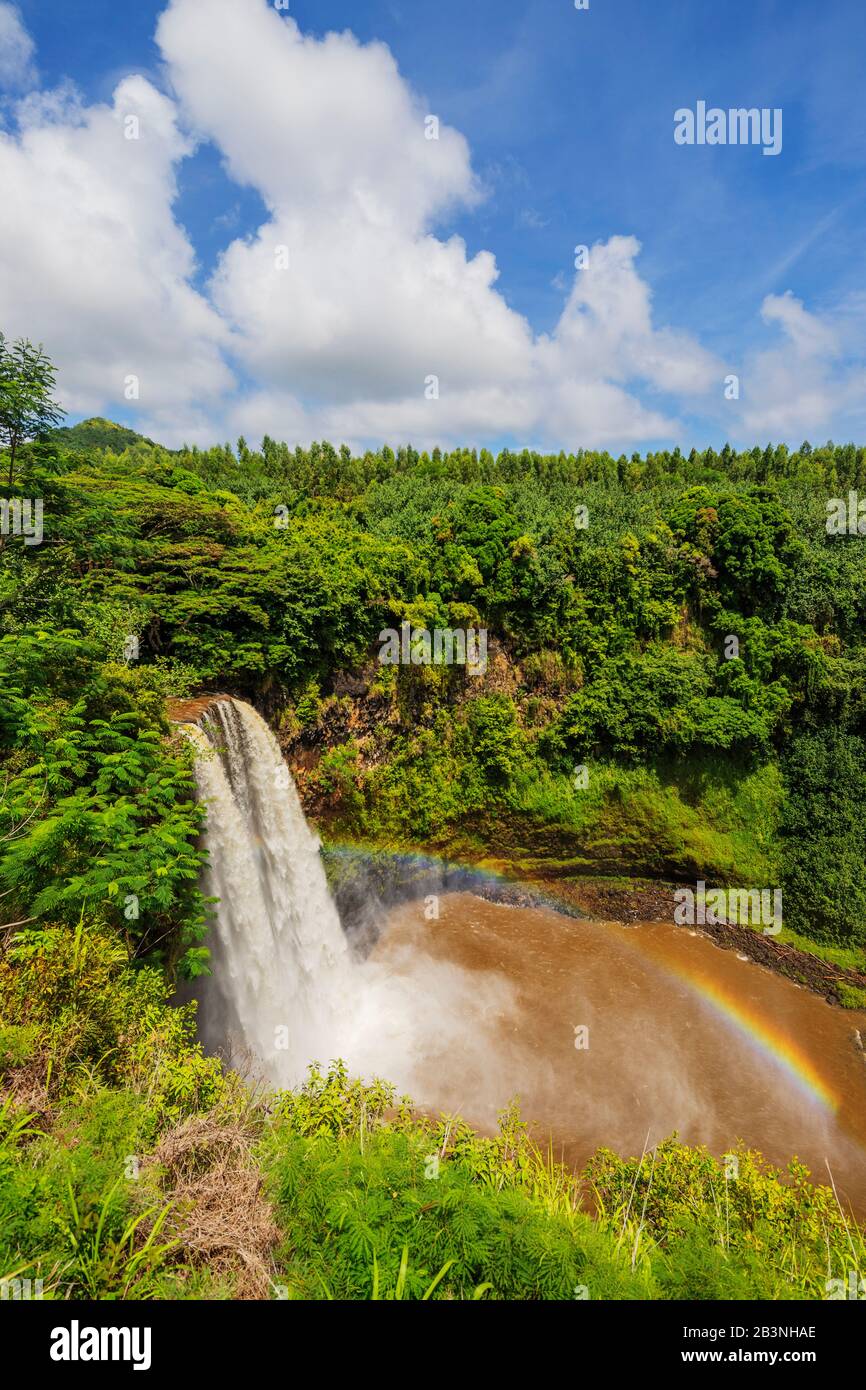 Wailua Falls, Kauai Island, Hawaii, Estados Unidos De América, América Del Norte Foto de stock