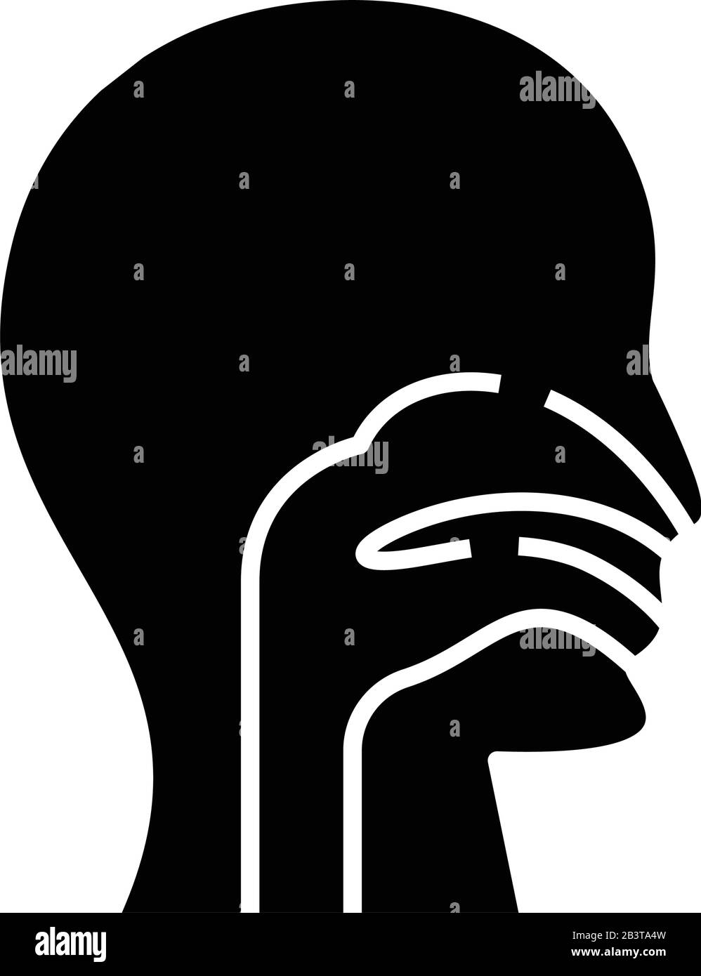 Estructura de rinofaringe icono negro, ilustración de concepto, símbolo ...