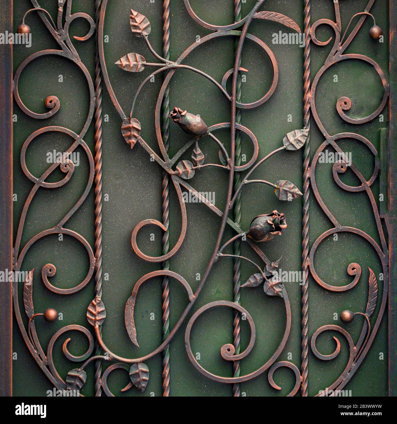 Bellos elementos decorativos de metal forjado puertas de hierro forjado  Fotografía de stock - Alamy