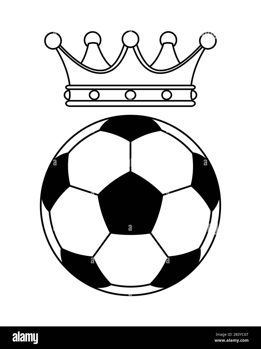 Ilustración del balón de fútbol y la corona Imagen Vector de stock - Alamy