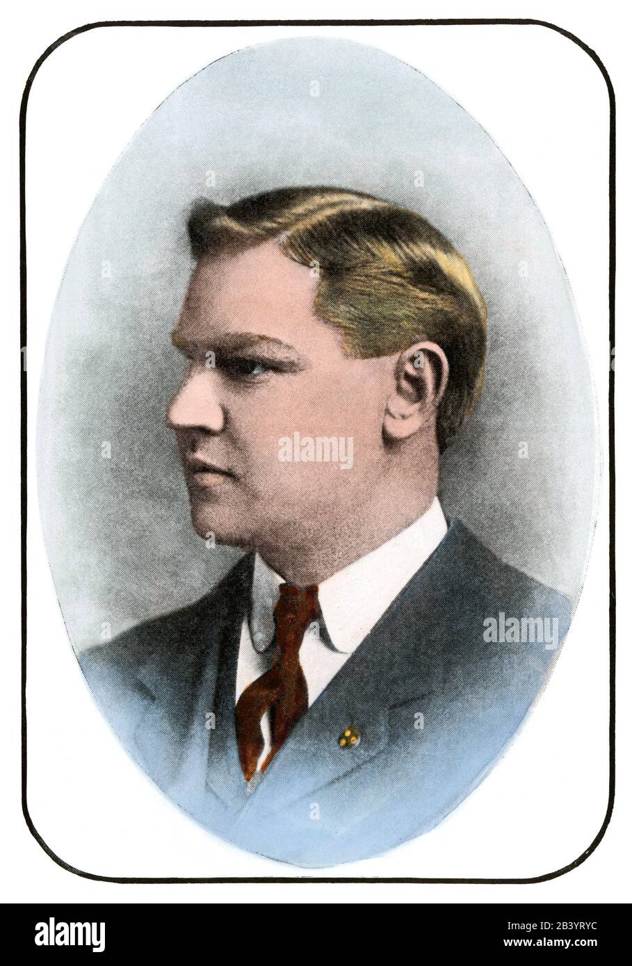 Big Bill Haywood, Secretario de la Federación Occidental de Mineros, 1906. Semitono de color a mano de una fotografía Foto de stock