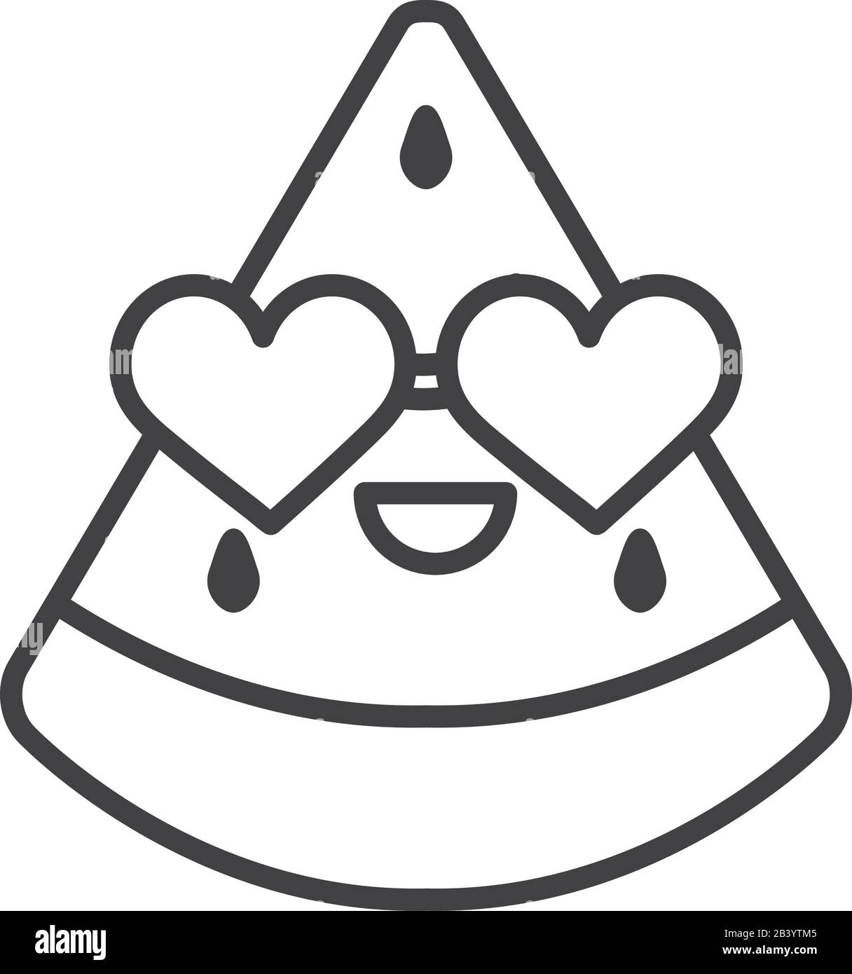 Sandía con corazones gafas dibujos línea estilo icono diseño, expresión  Kawaii lindo personaje divertido y emoticono tema ilustración vectorial  Imagen Vector de stock - Alamy