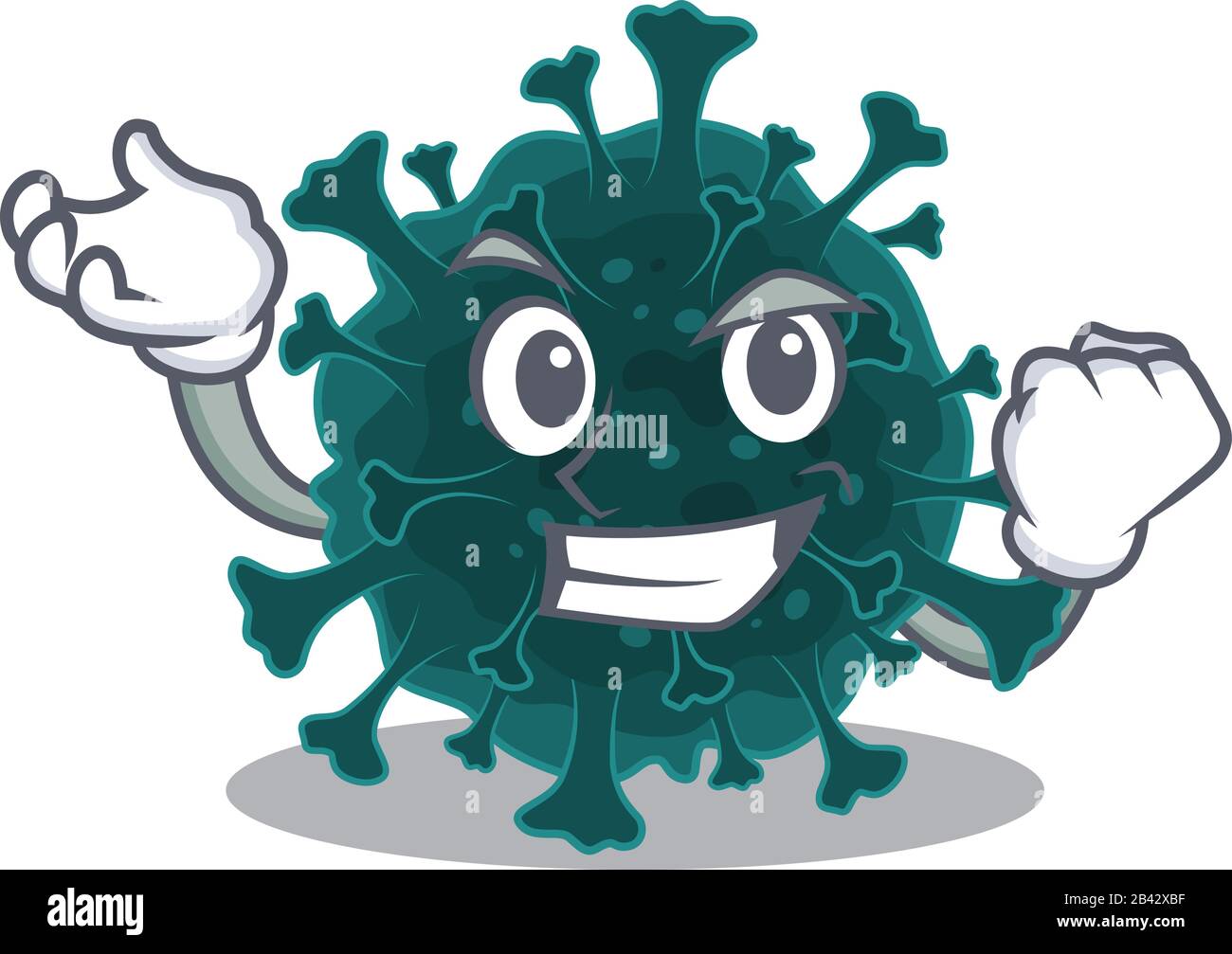 Coronavirus COVID 19 estilo de personaje de dibujos animados con cara feliz  Imagen Vector de stock - Alamy