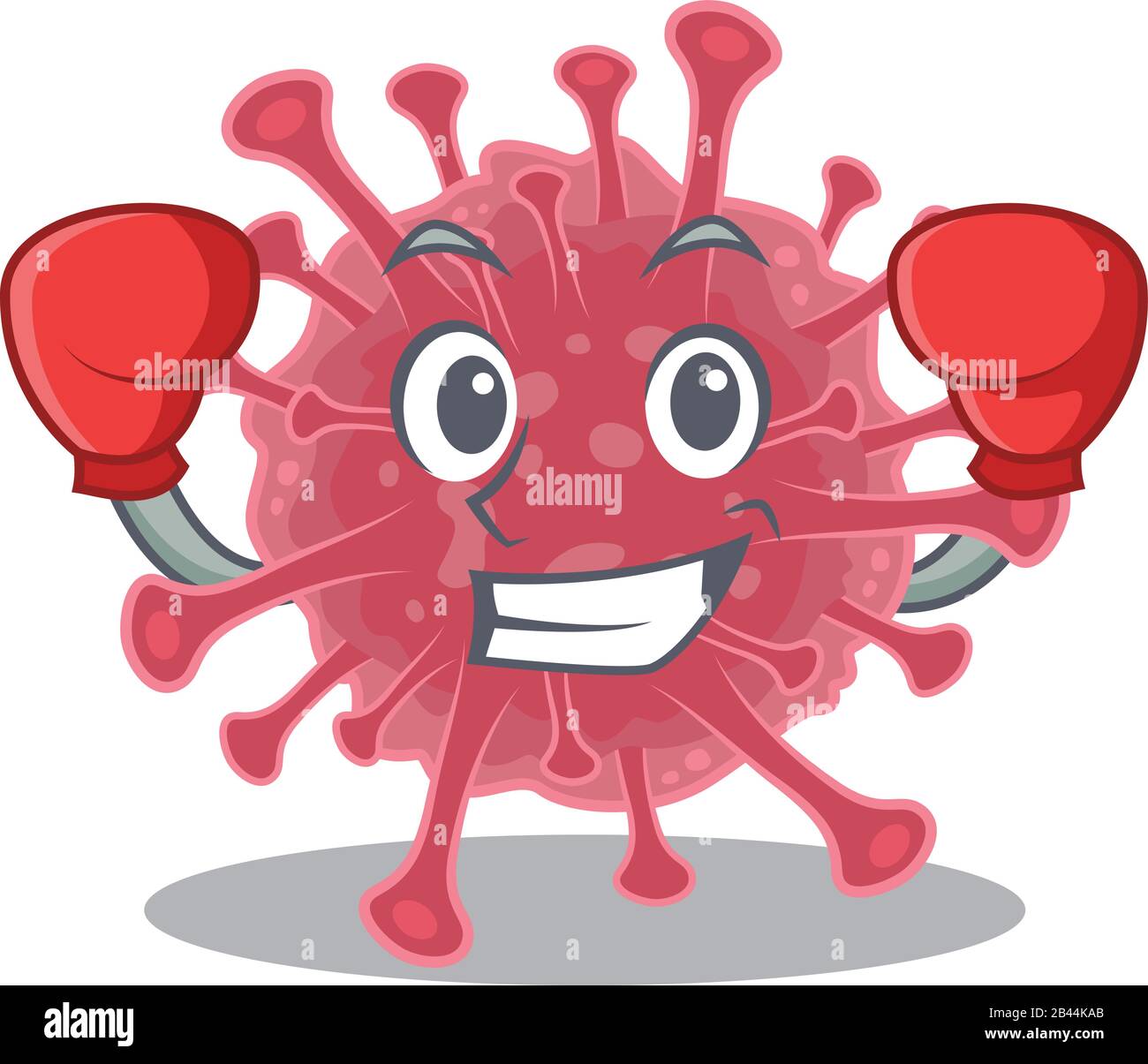Un estilo deportivo de mascota de boxeo con enfermedad de coronavirus Ilustración del Vector