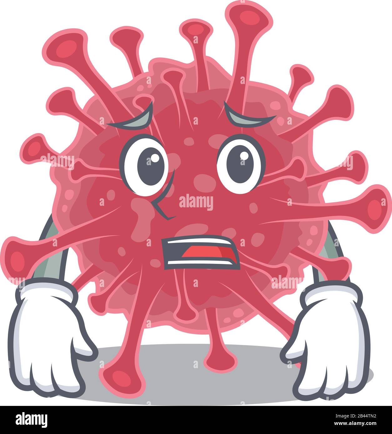 Imagen de dibujos animados de la enfermedad de coronavirus mostrando cara  ansiosa Imagen Vector de stock - Alamy