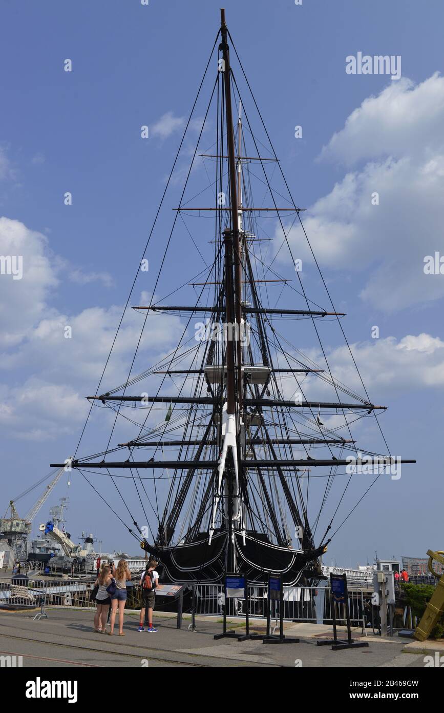 Segelschiff, U.S.S. Constitución, Boston, Massachusetts, Ee.Uu Foto de stock