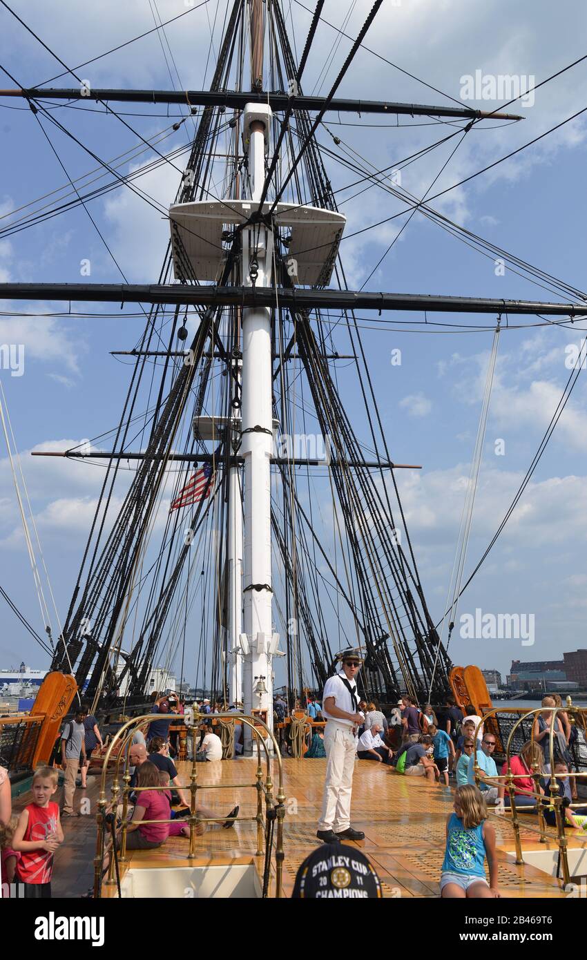 Segelschiff, U.S.S. Constitución, Boston, Massachusetts, Ee.Uu Foto de stock