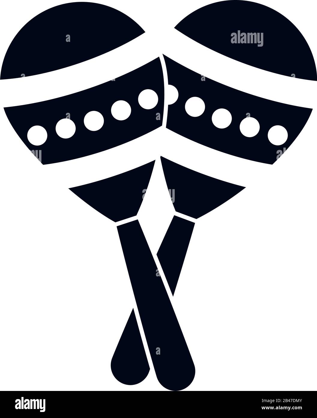 Maracas instrumento silueta estilo icono diseño, música sonido melodía