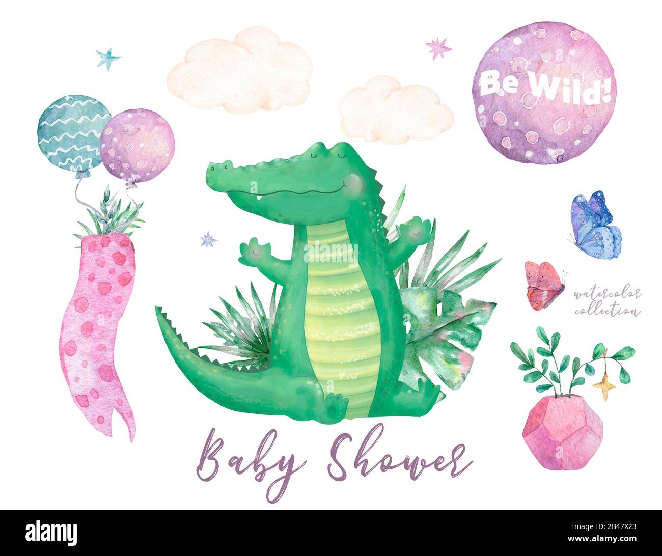 Estampado coqueto de cocodrilo para bebé. Animal dulce Croc. Ilustración de  safari africano genial para la camiseta de vivero, ropa para niños,  invitación, diseño escandinavo Fotografía de stock - Alamy