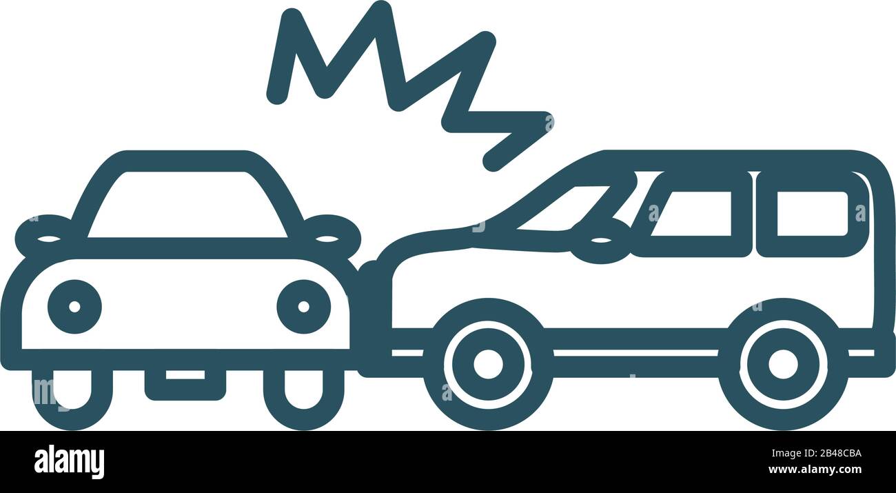 Coches Crash line estilo icono de diseño, seguro de salud protección de seguridad vida accidente